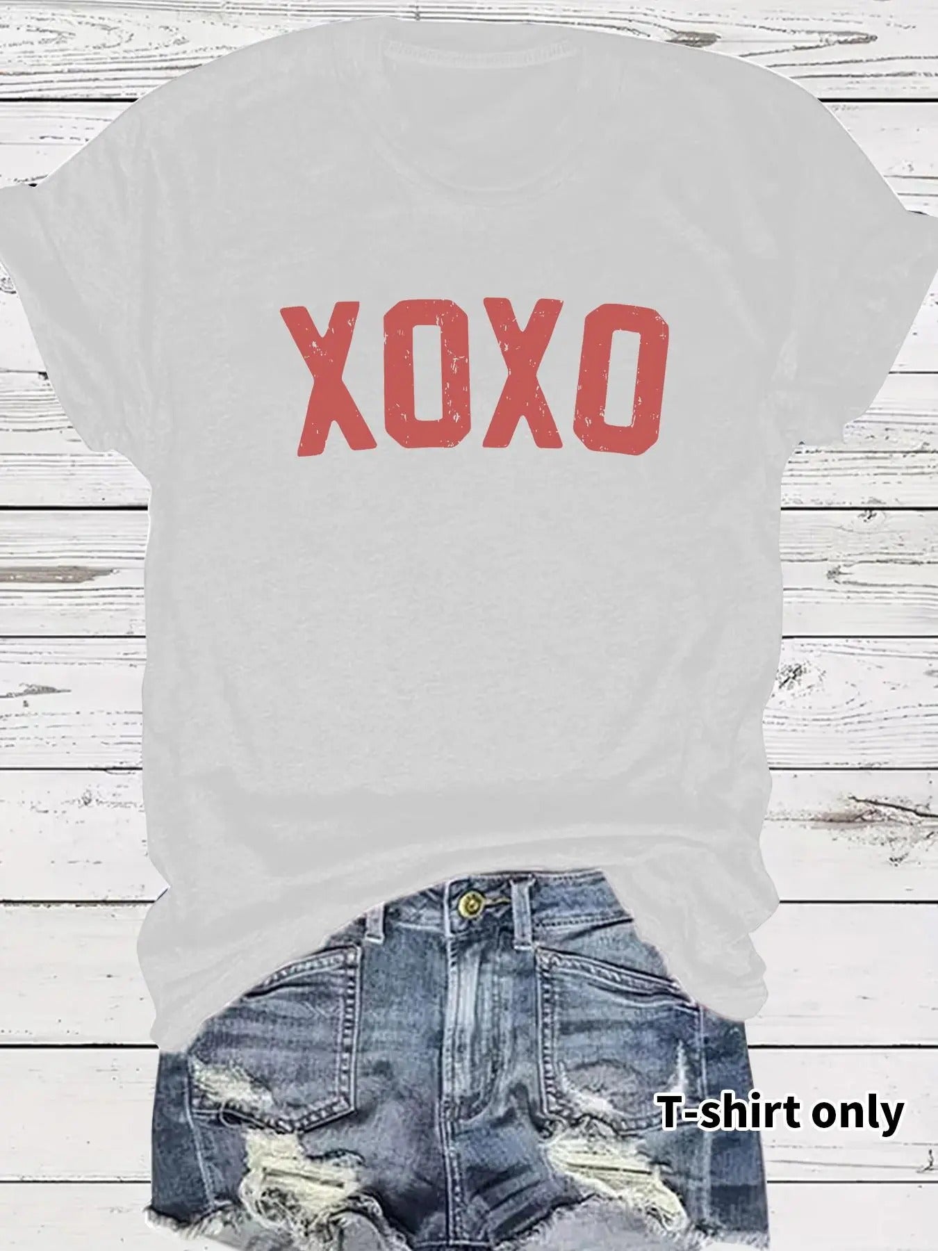 Women's Letter Print Round Neck Tee, Casual Short Sleeve Crew Neck T-shirt for Summer, Fashion Women's Top for Daily Wear...