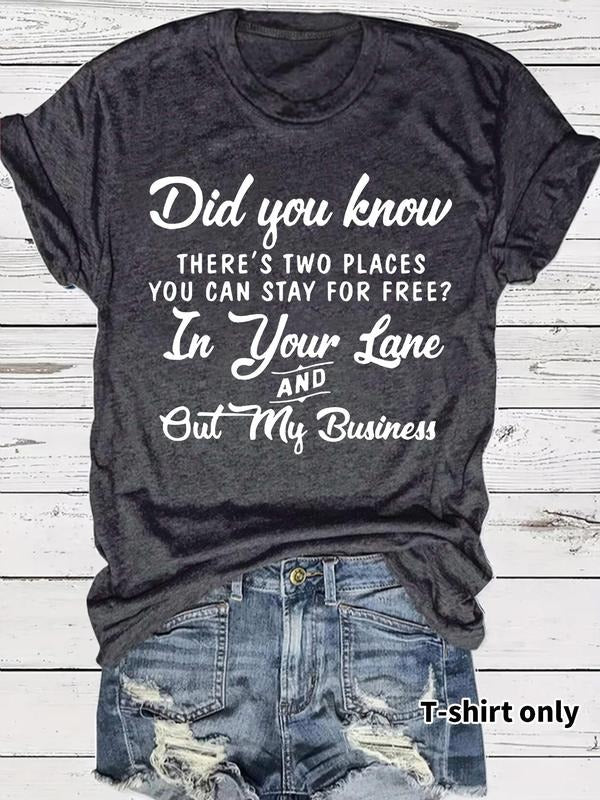 Women's Letter Print Round Neck Tee, Casual Short Sleeve Crew Neck T-shirt for Summer, Fashion Women's Top for Daily Wear...