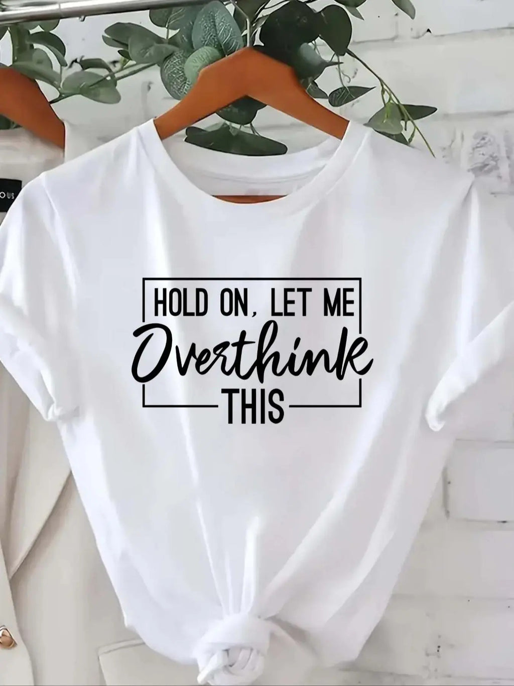 Women's Letter Print Round Neck Tee, Casual Short Sleeve Crew Neck T-shirt, Ladies Summer Outfit for Daily Wear style 03...
