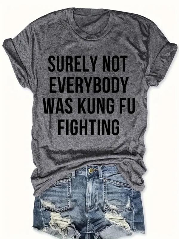 Women's Letter Print Round Neck Tee, Fashion Casual Crew Neck T-Shirt for Daily Holiday Vacation Outdoor Wear, Ladies...