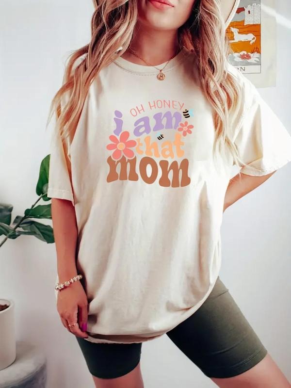 Women's Letter Print Round Neck Tee, Fashion Casual Crew Neck T-Shirt for Daily Holiday Vacation Outdoor Wear, Ladies...