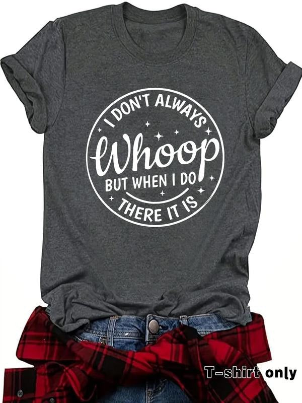 Women's Letter Print Round Neck Tee, Fashion Casual Crew Neck T-Shirt for Daily Holiday Vacation Outdoor Wear, Ladies...