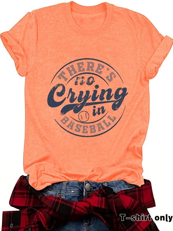 Women's Letter Print Round Neck Tee, Fashion Casual Crew Neck T-Shirt for Daily Holiday Vacation Outdoor Wear, Ladies...