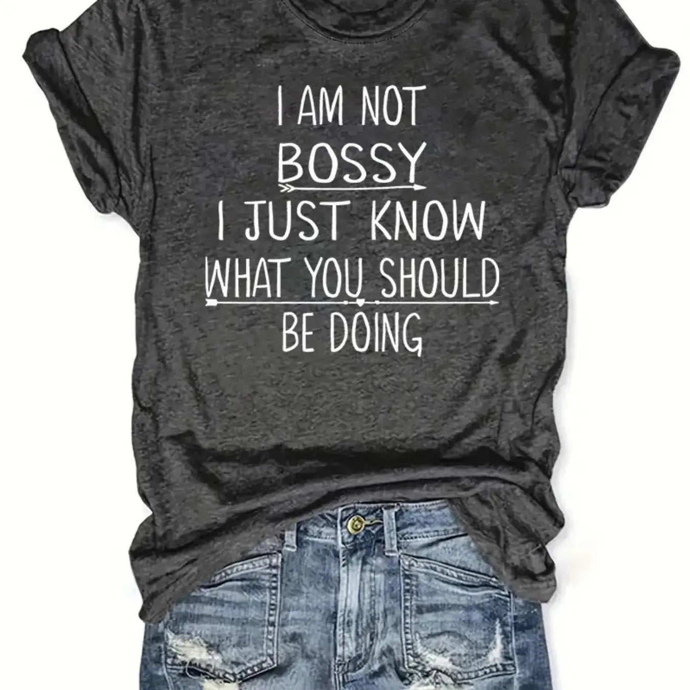 Women's Letter Print Round Neck Tee, Fashion Casual Crew Neck T-Shirt for Daily Holiday Vacation Outdoor Wear, Women Tops...