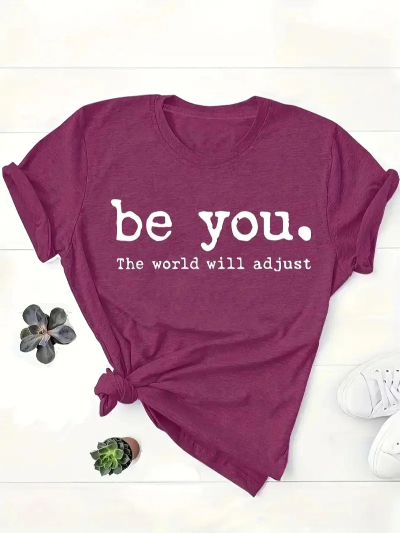 Women's Letter Print Round Neck Tee, Fashion Casual Crew Neck T-shirt for Daily Holiday Vacation Outdoor Wear, Ladies...