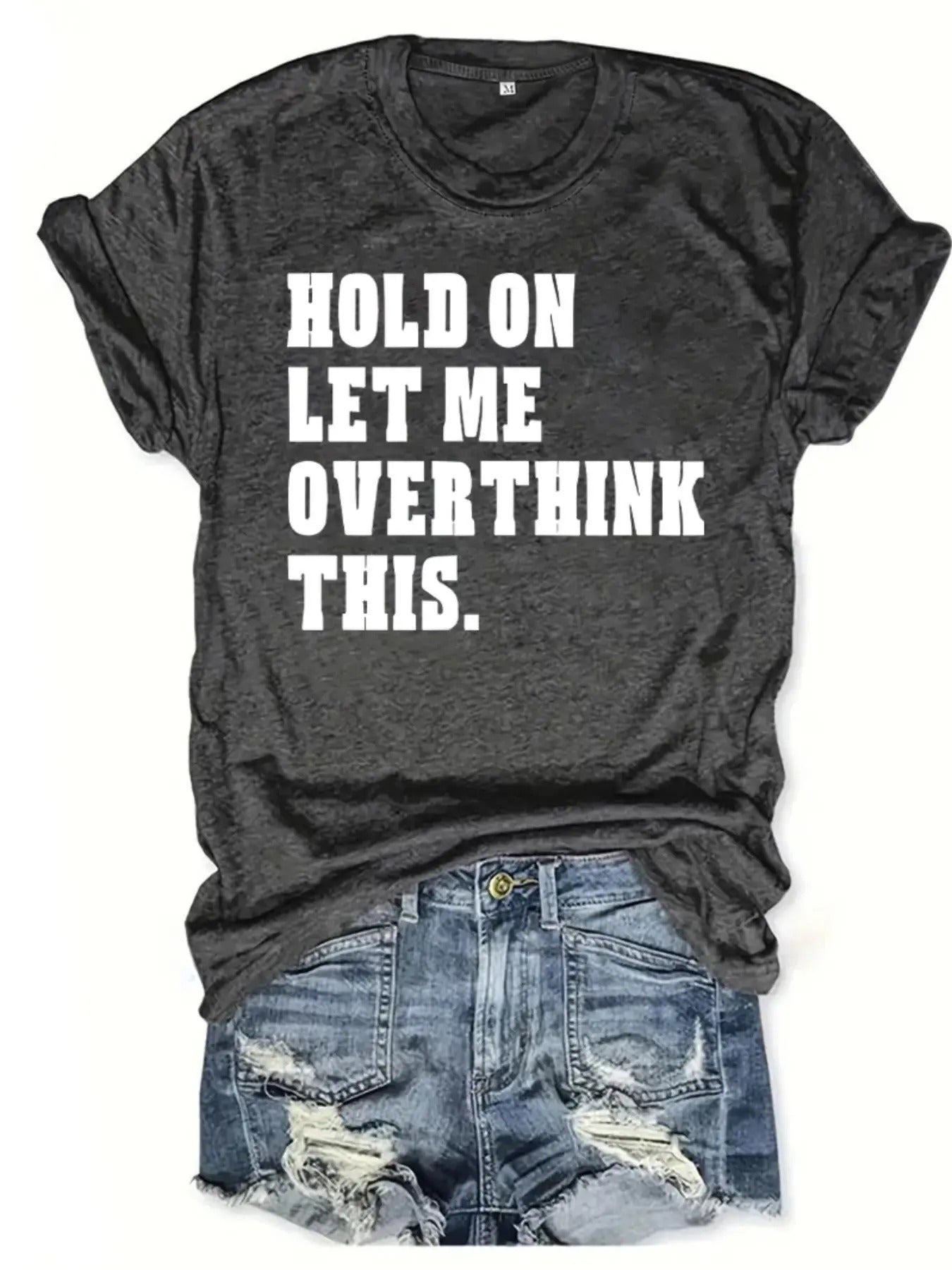 Women's Letter Print Round Neck Tee, Trendy Casual Short Sleeve Crew Neck T-shirt for Daily Wear, Ladies All Seasons...