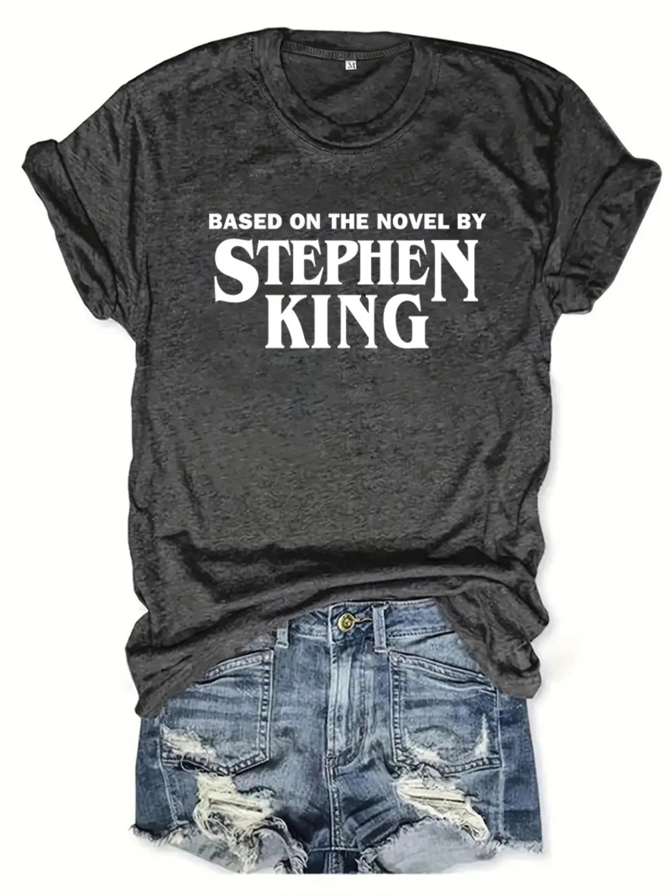Women's Letter Print Round Neck Tee, Trendy Casual Short Sleeve Crew Neck T-shirt for Daily Wear, Ladies All Seasons...