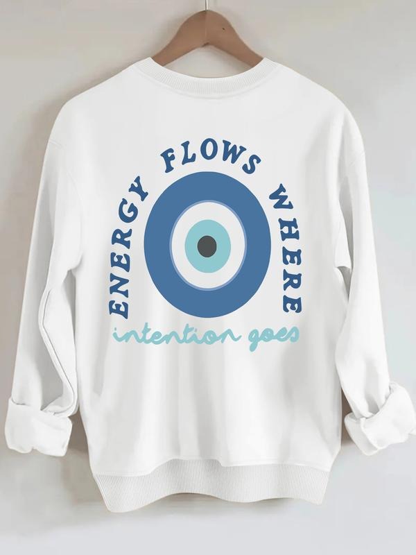 Women's Letter Print Sweatshirt, Graduation Long Sleeve Top, Back-To-School Clothing, Teacher, Fall & Winter Fitted...