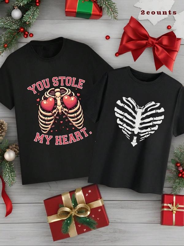 Women's Letter Print Tee, Casual Santa Claus Graphic Round Neck Short Sleeve T-shirt for Daily Wear, Ladies Clothes for...
