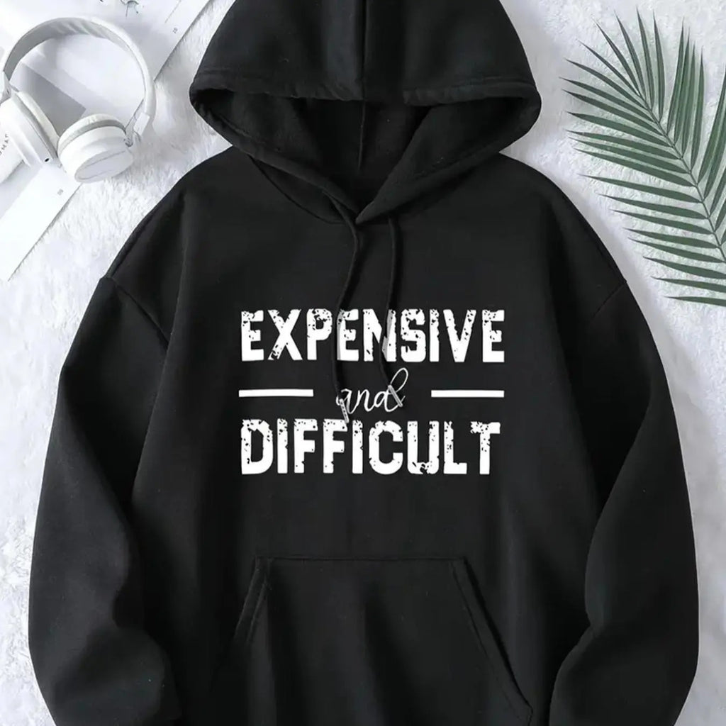 Women's Letter Print Thermal Lined Hoodie, Fashion Casual Drawstring Kangaroo Pocket Hooded Sweatshirt for Daily Holiday...
