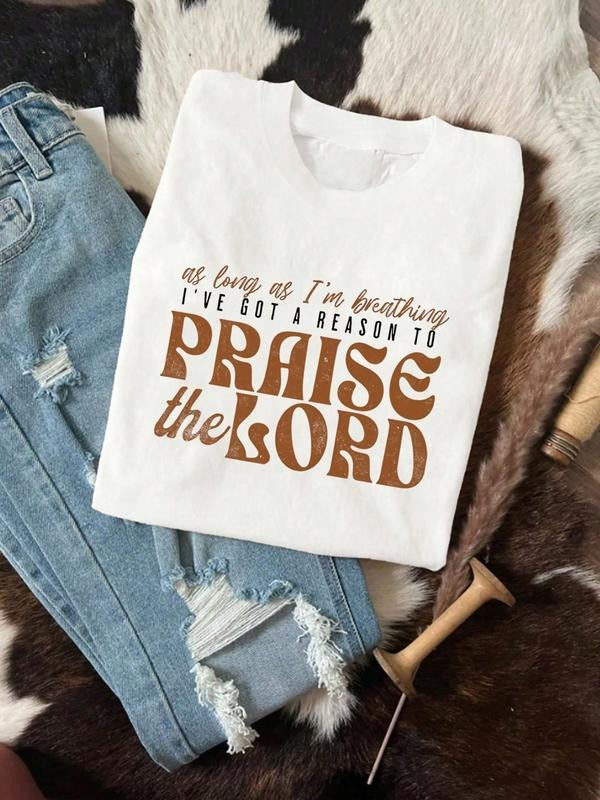 Women's Long Sleeve T-Shirt, Round Neck Casual Top, Animal Print Graphic Tee, Fall & Winter Fashion, Christian Faith...
