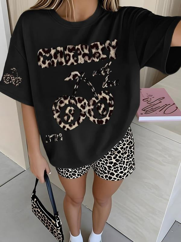 Women's Loose-Fitting Casual T-Shirt, Round Neck Short Sleeve Tee, Perfect for Daily Wear, Summer Comfortable Fabric, Age...