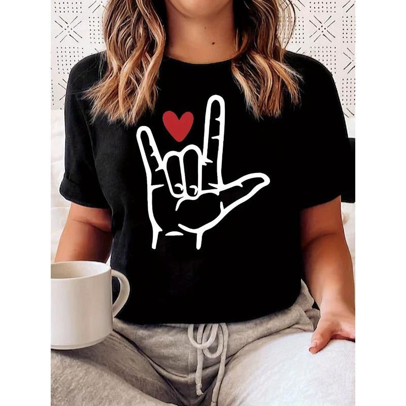 Women's Love Gesture Graphic T-Shirt