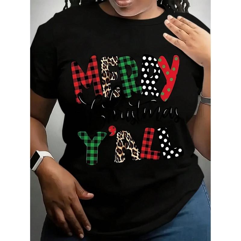 Women's Olive Green Christmas Graphic T-Shirt
