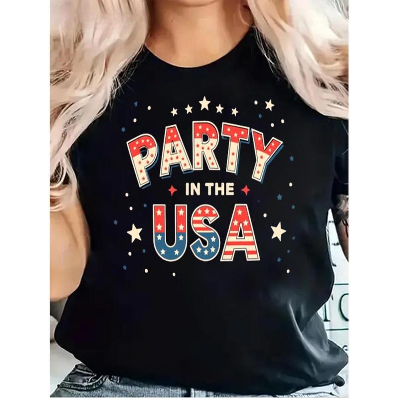 Women's Patriotic "Party in the USA" Graphic T-Shirt