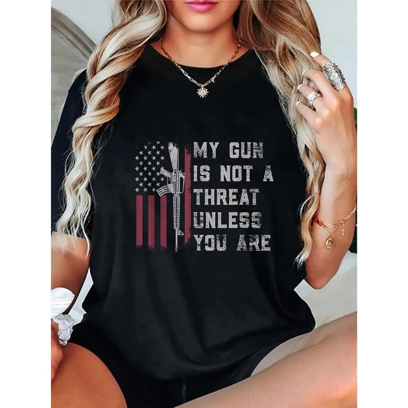 Women's Patriotic AR-15 Gun Rights Graphic T-Shirt