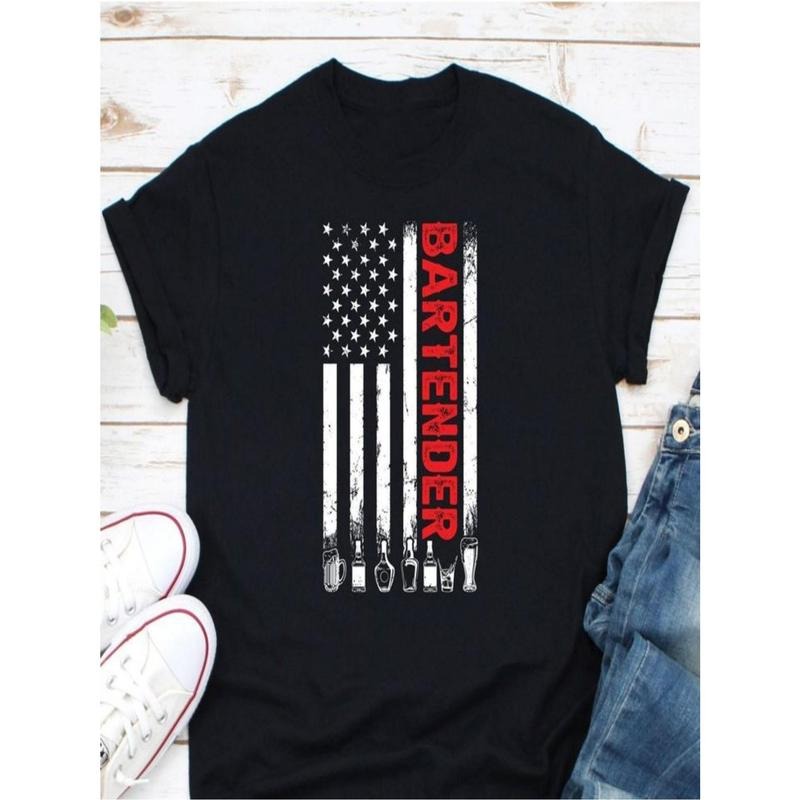 Women's Patriotic Bartender T-Shirt