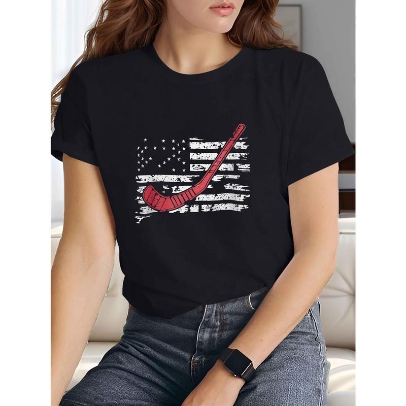 Women's Patriotic Flag Football Graphic T-Shirt