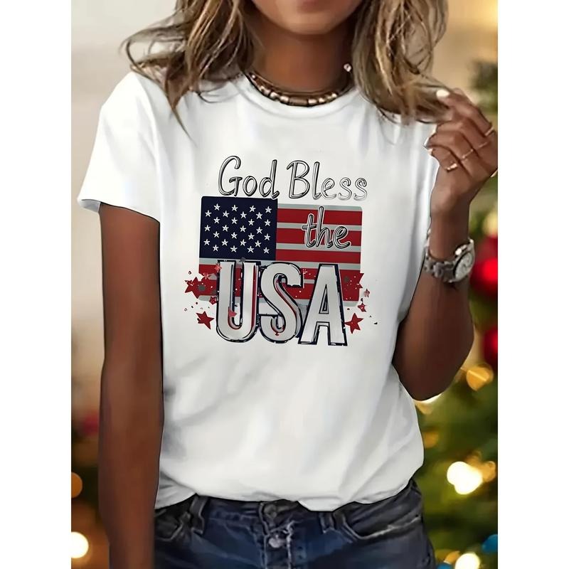 Women's Patriotic God Bless USA T-Shirt