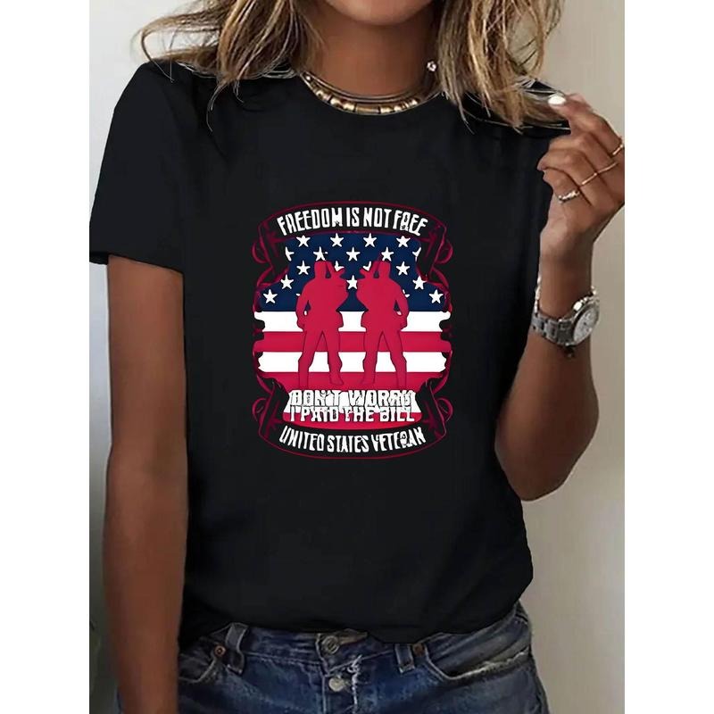 Women's Patriotic Military Support Short Sleeve T-Shirt