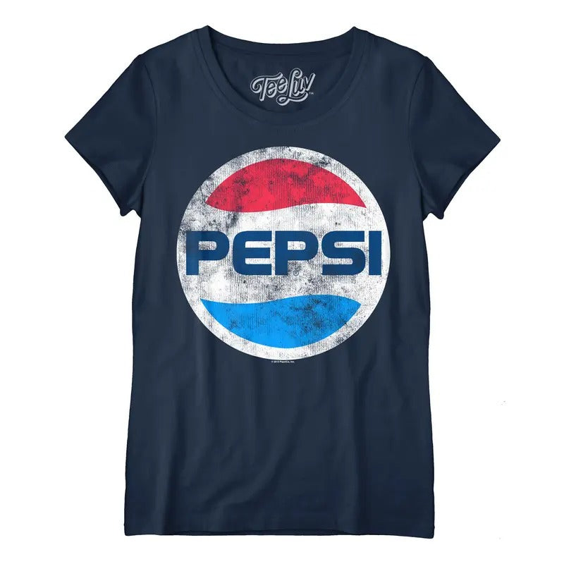Women's Pepsi Logo Scoopneck T-Shirt - Navy Hoodie, Sweatshirt | UrbanDripWear.com