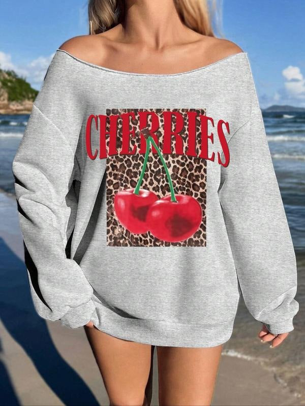 Women's Plain off Shoulder Sweatshirt, Casual Street Fashion Long Sleeve Pullover for Daily Wear, Stylish Ladies Summer...