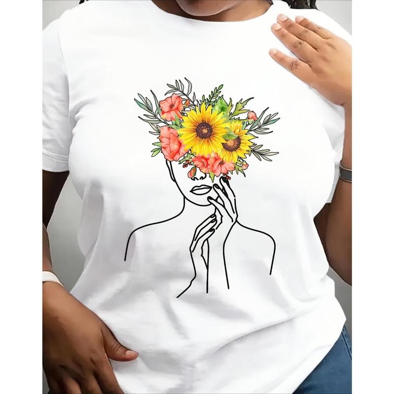 Women's Playful Geometric Print T-Shirt