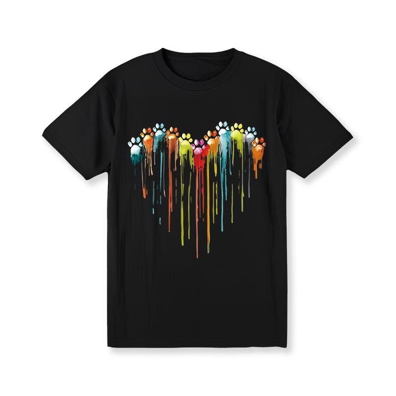 Women's Plus Size Casual T-Shirt with Heart Print