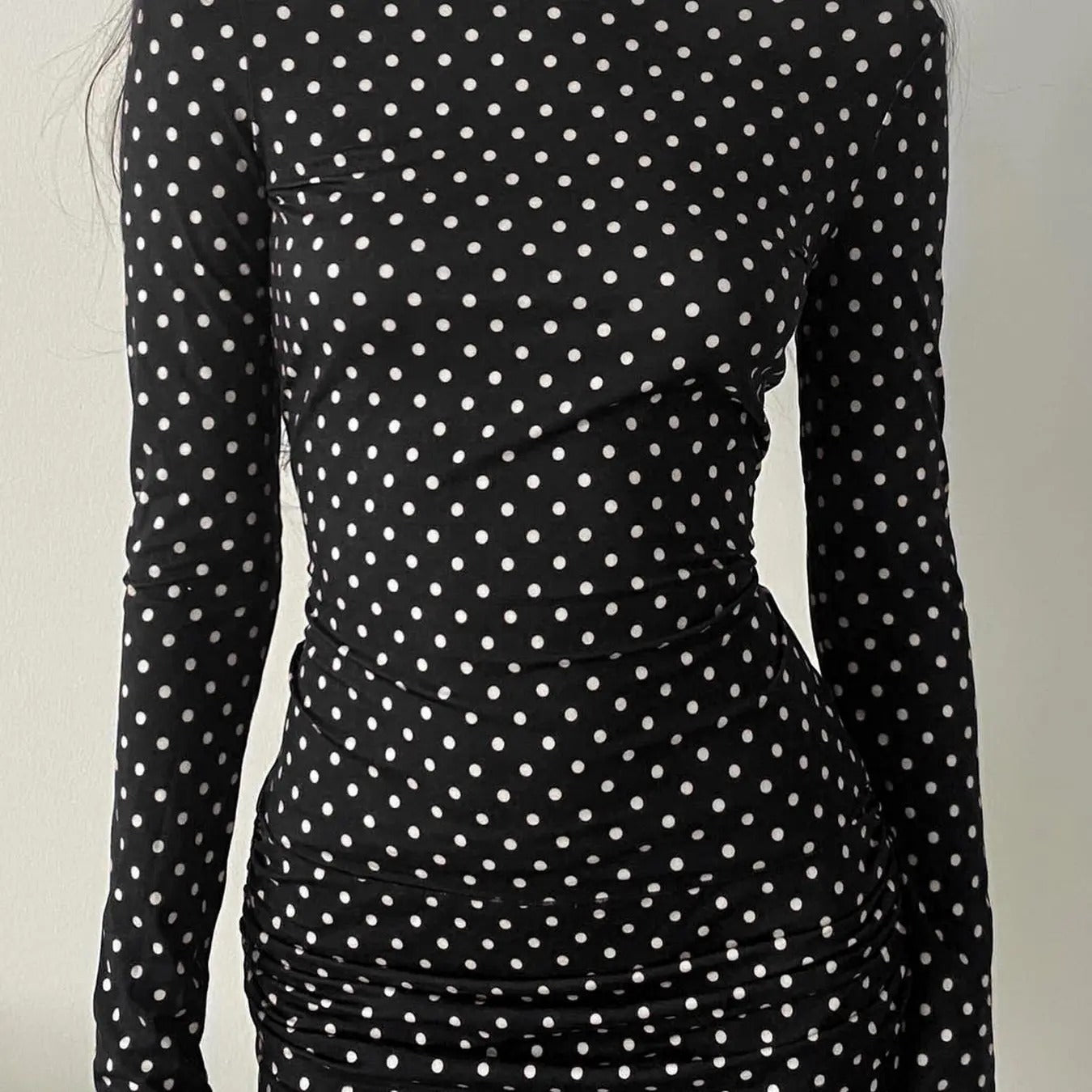 Women's Polka Dot Print Boat Neck Tee, Casual Long Sleeve T-shirt for Fall & Winter, Women's Clothing for Daily Wear...