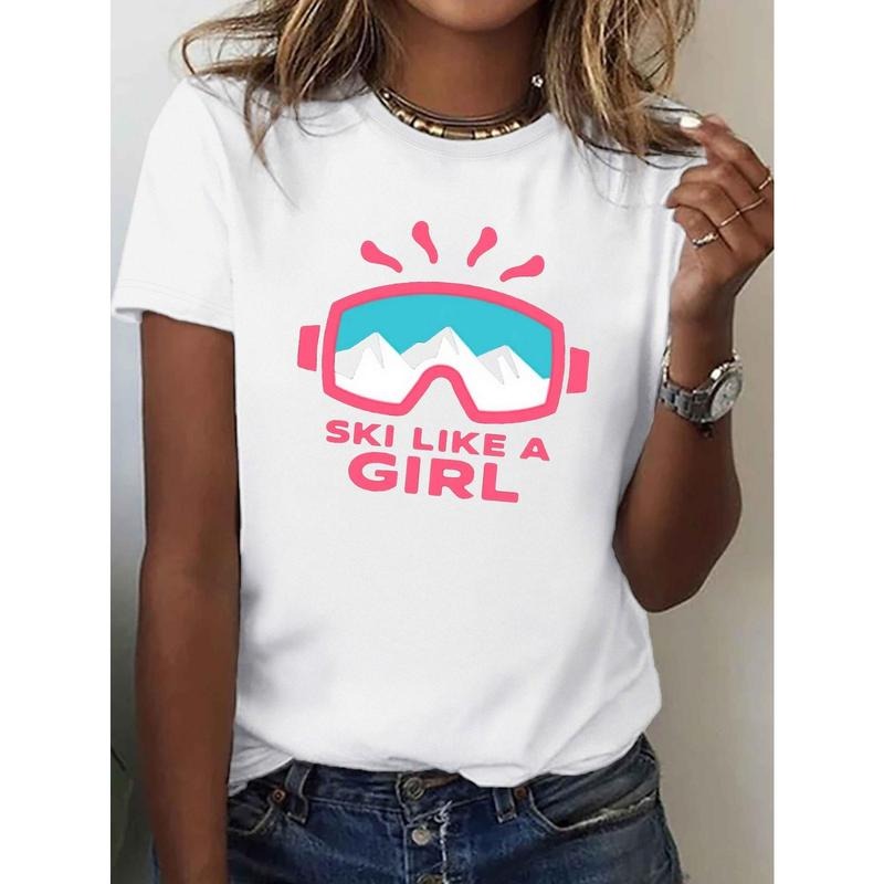 Women's Pure T-Shirt - Comfort Fit, Short Sleeve, Round Neck, White with Graphic Design, Casual Style, Machine Washable,...