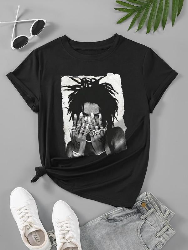 Women's Rasta Reggae Girl Graphic Tee, Casual Fashion Short Sleeve T-shirt for Daily Wear, Ladies Summer Clothes, Top...