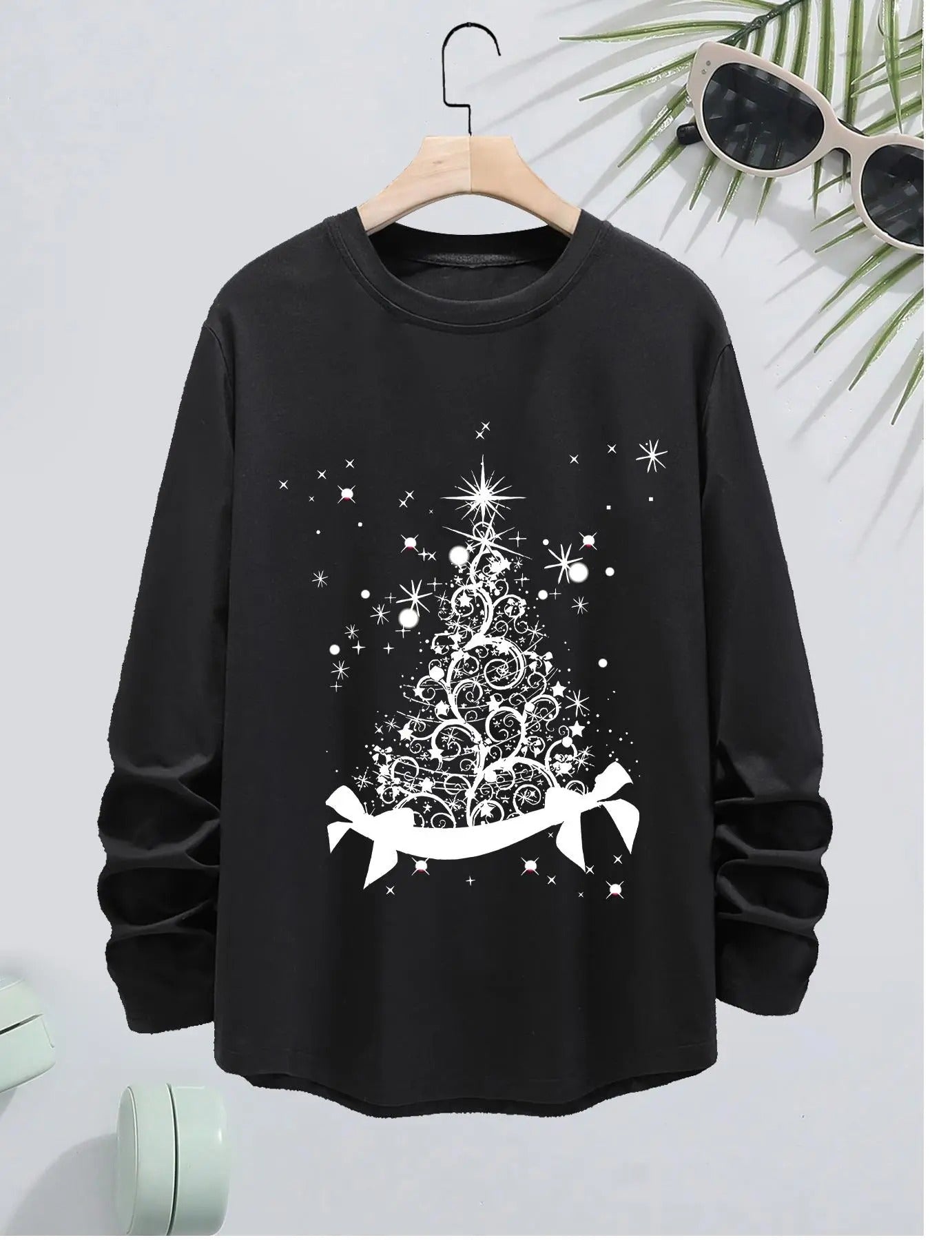 Women's Round Neck Graphic Tee, Casual Long Sleeve Crew Neck T-shirt for Daily Wear, Ladies Clothes for All Seasons...
