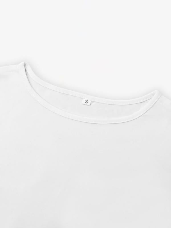 Women's Round Neck Long Sleeve Tee, Casual Crew Neck T-Shirt for Summer, Fashion Women's Top for Daily Wear style 03...