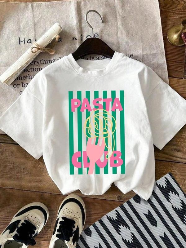 Women's Striped & Letter Print Round Neck Tee, Casual Short Sleeve Crew Neck T-shirt for St. Patrick's Day, Fashion...