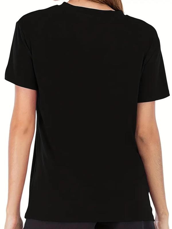 Women's Summer Casual Fitted Round Neck Short Sleeve T-Shirt, Breathable Comfortable Fashion Top, Available in S-Xxl...