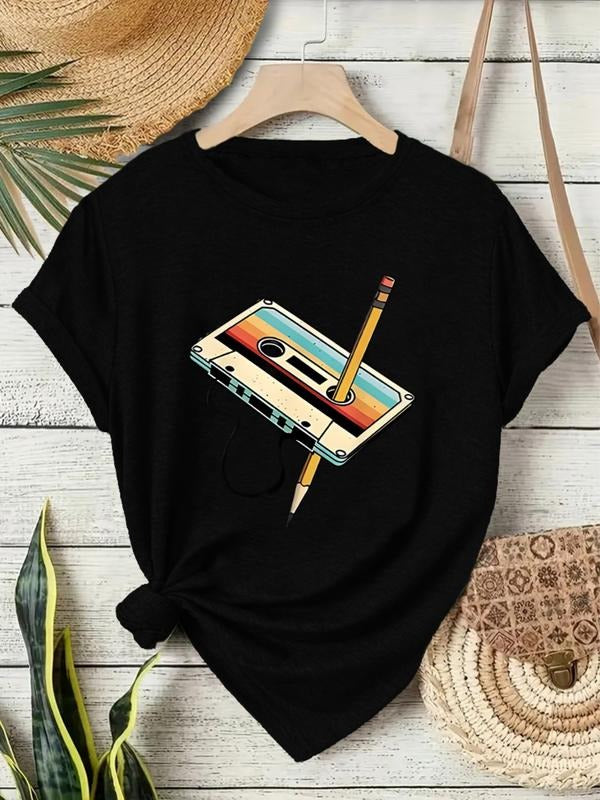 Women's Summer Casual Fitted Round Neck Short Sleeve T-Shirt, Comfortable Breathable Fabric, Available in S-Xxl Sizes...