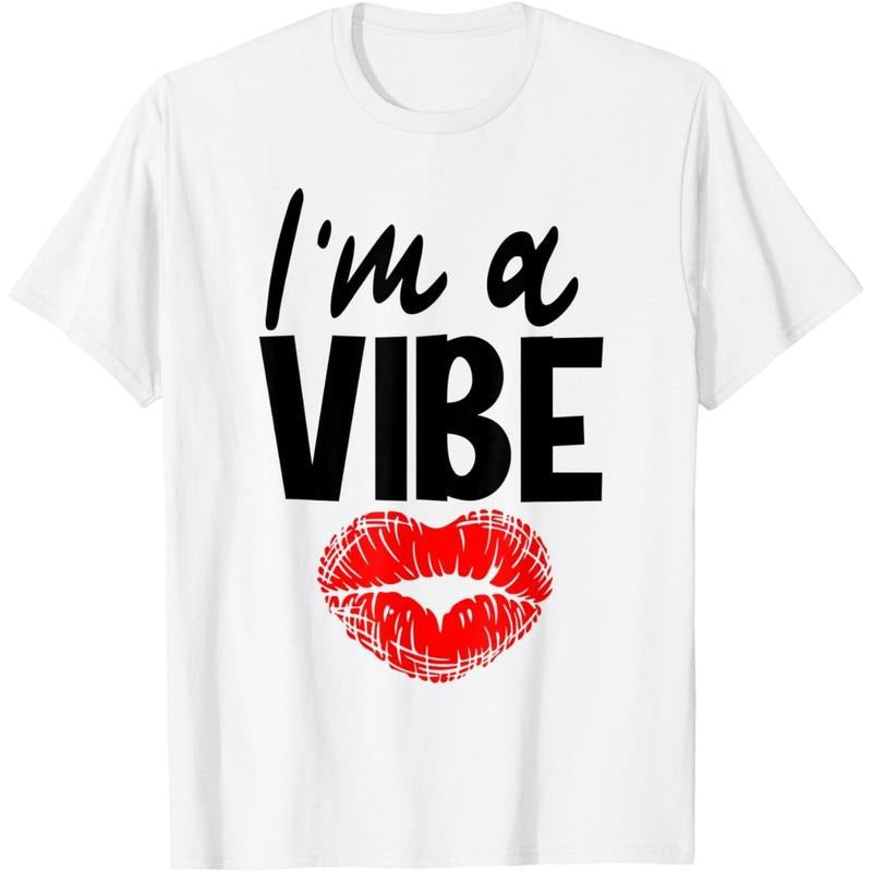 Women's T - Shirt: Express Your Unique Style with 'I'm a VIBE' on This Trendy Tee, Featuring a Bold Lip Print style 02...