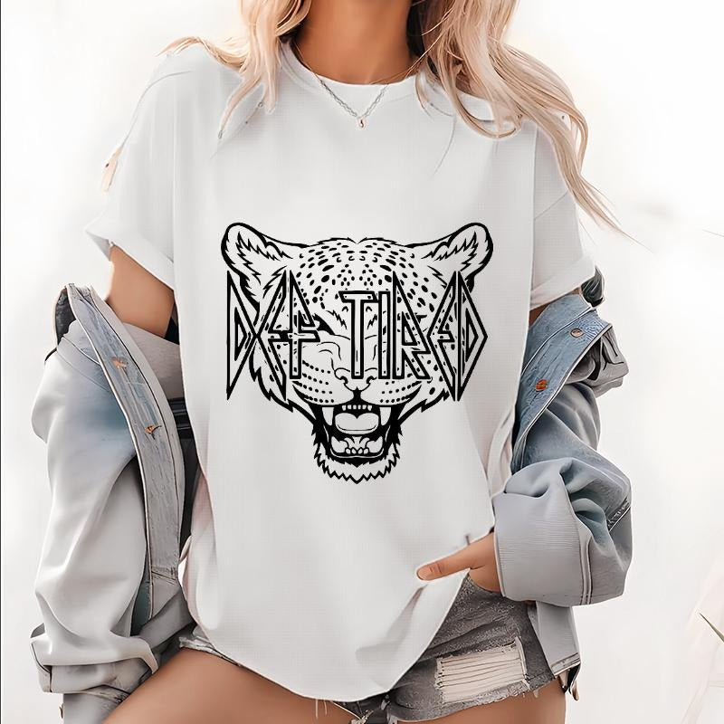 Women's T - Shirt Showcasing a Ferocious Leopard Head with "METALLICA" Logo for Rock Enthusiasts Hoodie, Sweatshirt |...