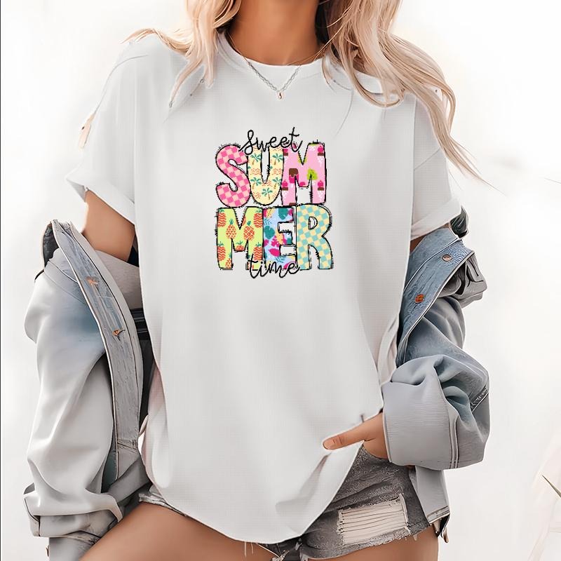 Women's T - Shirt with Playful Summer
