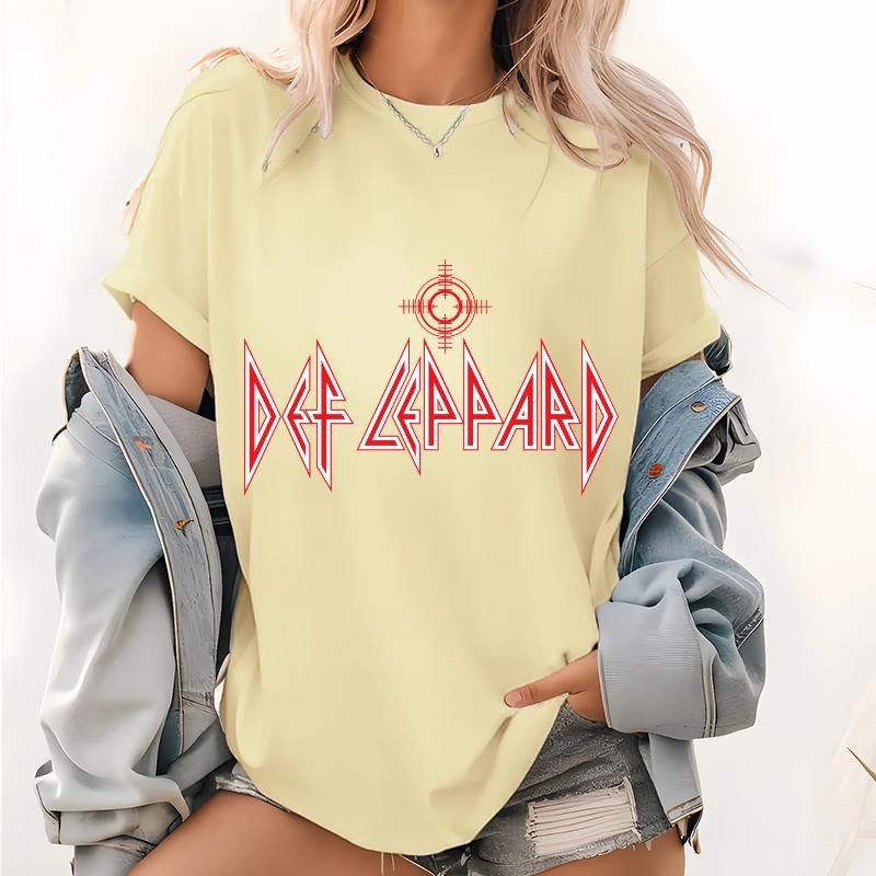 Women's T - Shirt with a Bold "DEF LEPPARD" Band Logo for Rock Fans Hoodie, Sweatshirt | UrbanDripWear.com