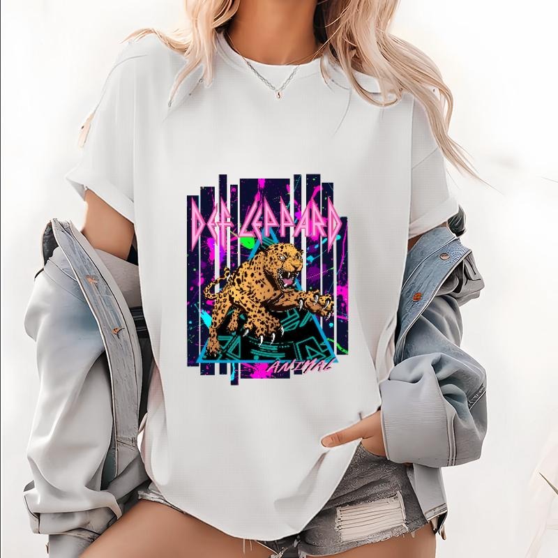 Women's T - Shirt with a Bold Leopard Graphic and Vibrant "DAZZAARD" Typography style 02 Hoodie, Sweatshirt |...