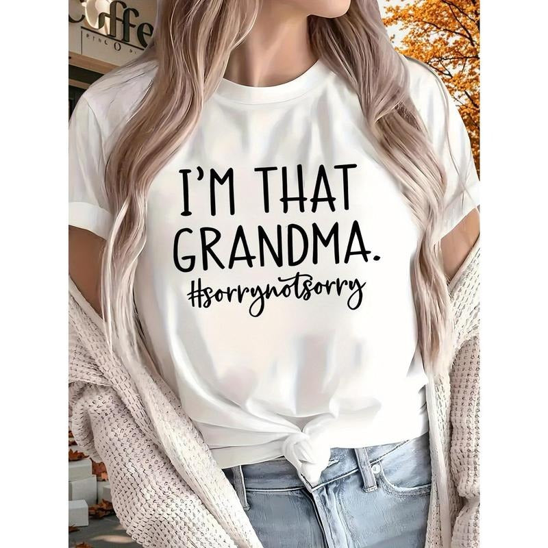 Women's T-Shirt 'I'm That Grandma  Print Design | Round Neck, Short Sleeve | All-Season Comfort | Machine Washable |...