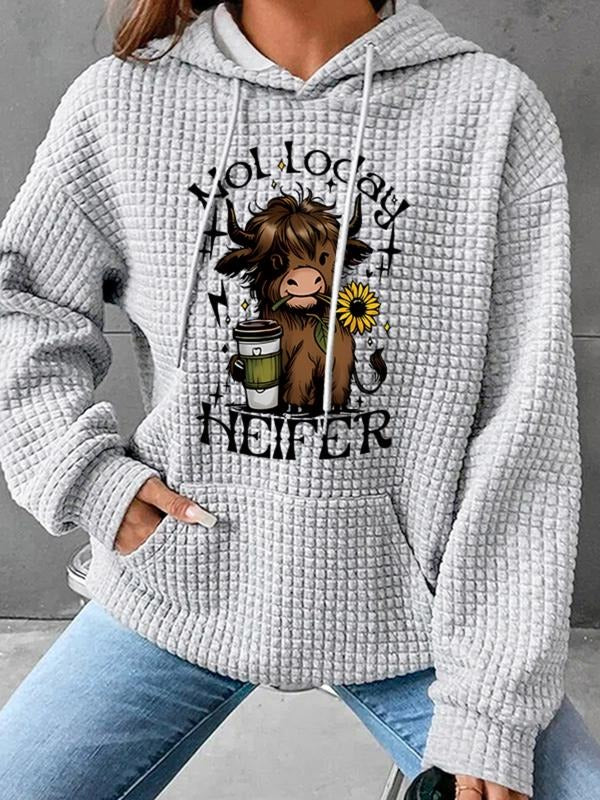 Women's Trendy Hooded Sweatshirt Animal Print, Long Sleeve Pullover with Pocket, Fall & Winter Casual Top T-Shirts, Hoodie