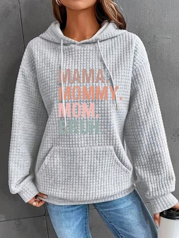 Women's Trendy Hooded Sweatshirt Mama Mommy Print, Long Sleeve Pullover with Pocket, Fall & Winter Casual Top T-Shirts,...
