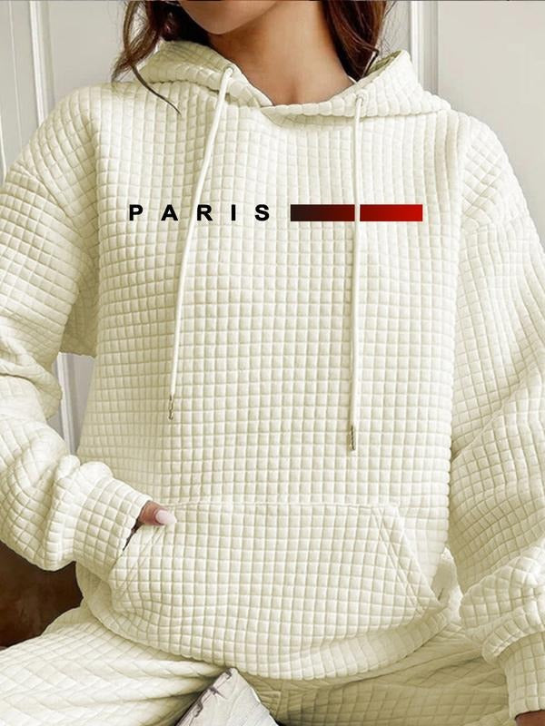 Women's Trendy Hooded Sweatshirt Paris Gradient Print, Long Sleeve Pullover with Pocket, Fall & Winter Casual Top...