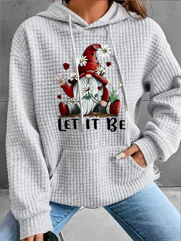 Women's Trendy Hooded Sweatshirt with Cartoon Dwarf Print, Long Sleeve Pullover with Pocket, Fall & Winter Casual Top...