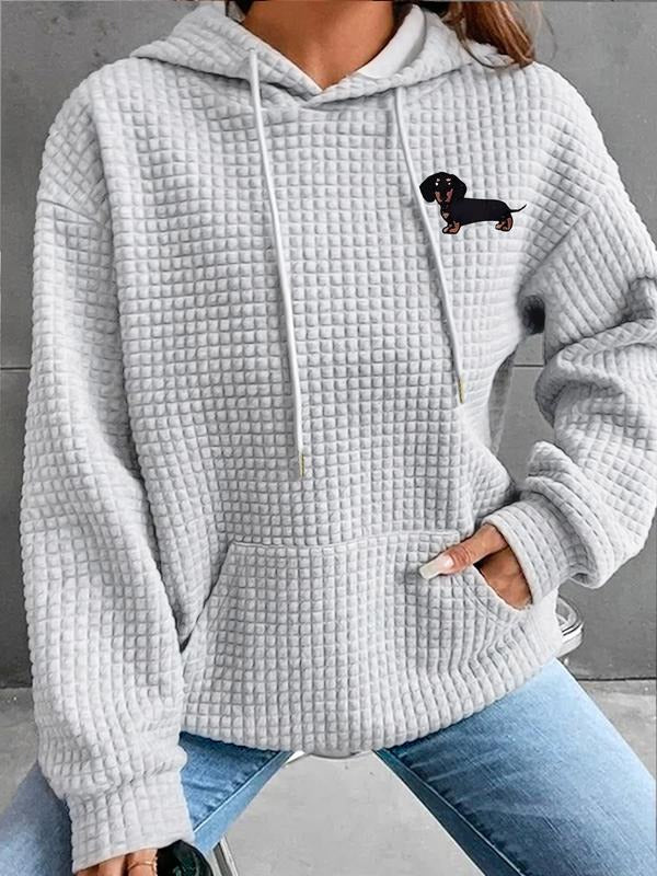 Women's Trendy Hooded Sweatshirt with Dog Graphic, Long Sleeve Pullover with Pocket, Fall & Winter Casual Top T-Shirts,...