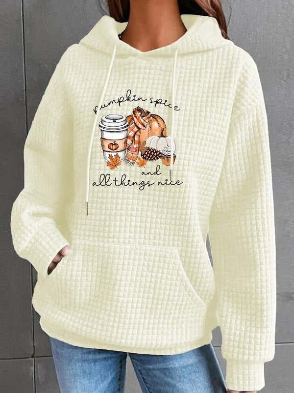 Women's Trendy Hooded Sweatshirt with Letter Print, Long Sleeve Pullover with Pocket, Fall & Winter Casual Top style 03...
