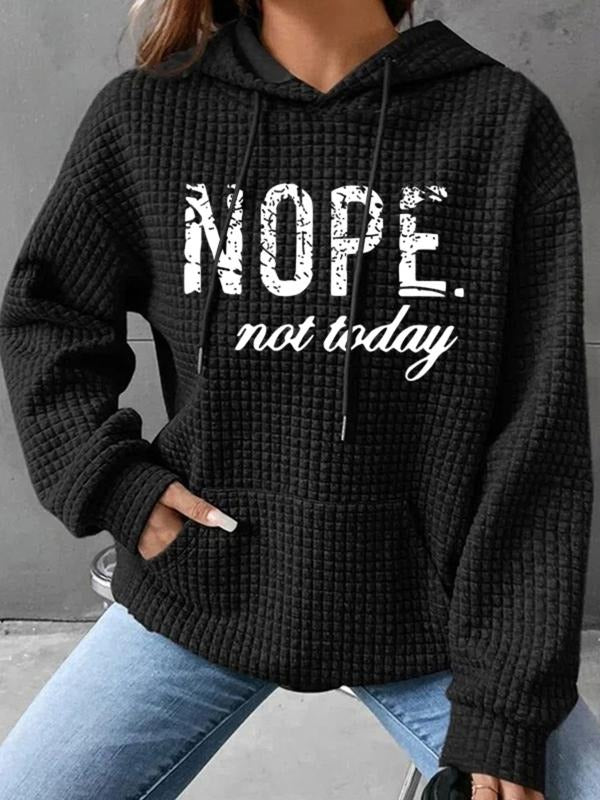 Women's Trendy Hooded Sweatshirt with Letter Print, Long Sleeve Pullover with Pocket, Fall & Winter Casual Top T-Shirts,...