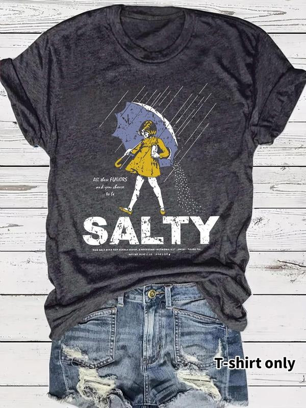 Women's Umbrella & Sality Girl Print Round Neck Tee, Vintage Trendy Casual Short Sleeve T-shirt for Daily Wear, Ladies...